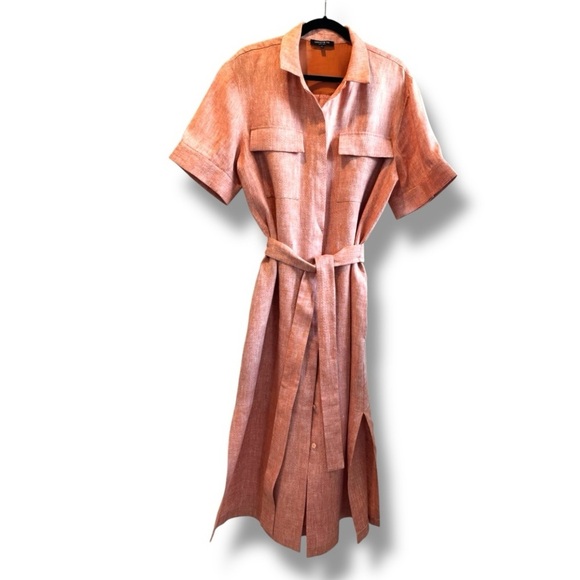 Lafayette 148 NY 100% Linen Belted Shirtdress XL - Picture 2 of 12